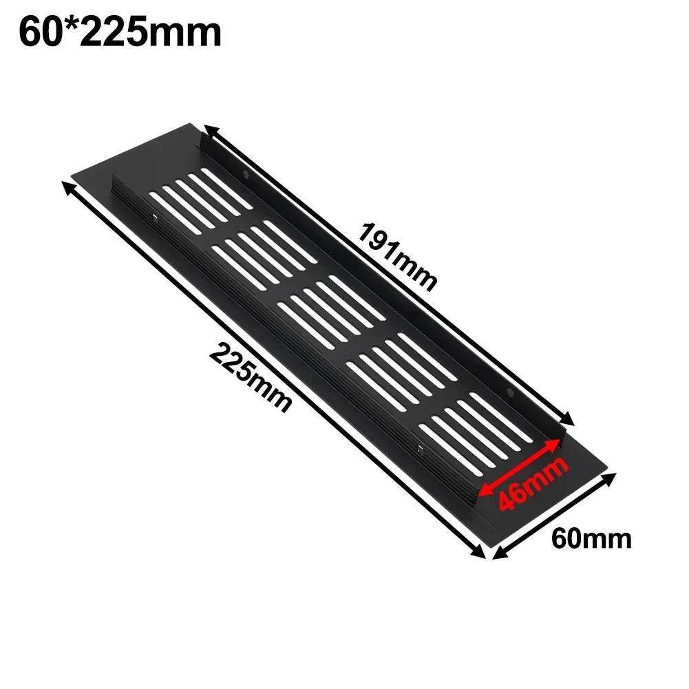 Air Vent Grille Ventilation Grille Aluminum Alloy Cabinet Black Clean Easy To Install Rectangular Shoe Cabinets