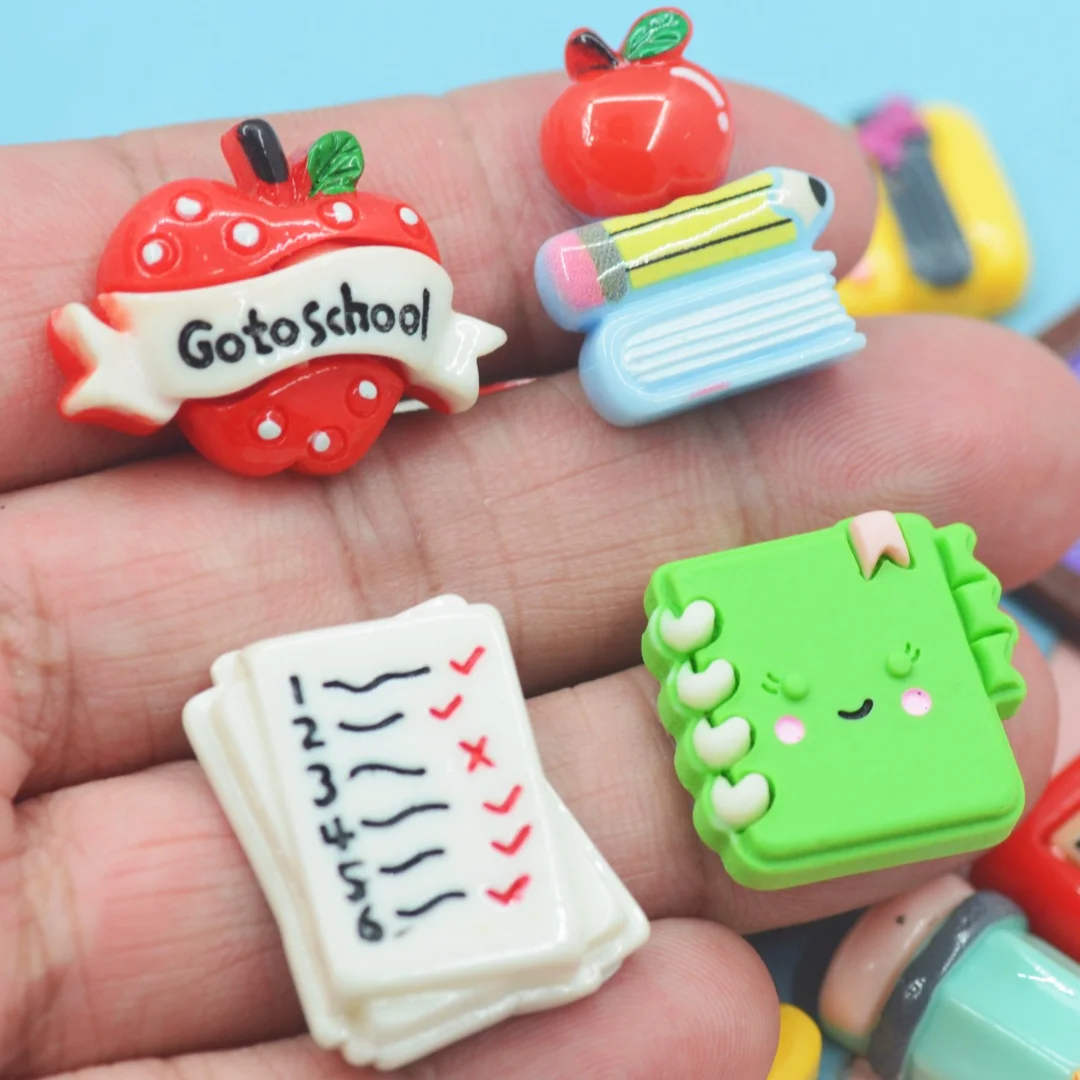 Resin Stationery Scrapbooking Embellishments Back to School Miniatures Dollhouse Stationery Decoration DIY Crafts Supplies