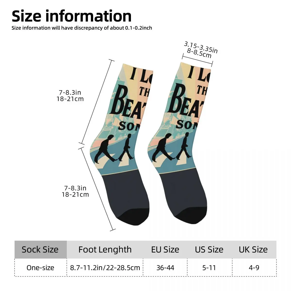 Love Songs Men\'s Socks Vintage Harajuku The Beatle Street Style Novelty Casual Crew Sock