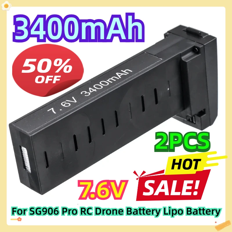 

For SG906 Pro RC Drone Battery Lipo Battery 7.6V 3400mAh 2pcs
