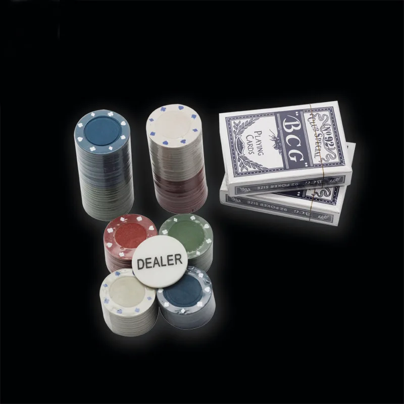 Chip Set Poker Chips 100 Chips Texas Holdem Poker Board Game Chips