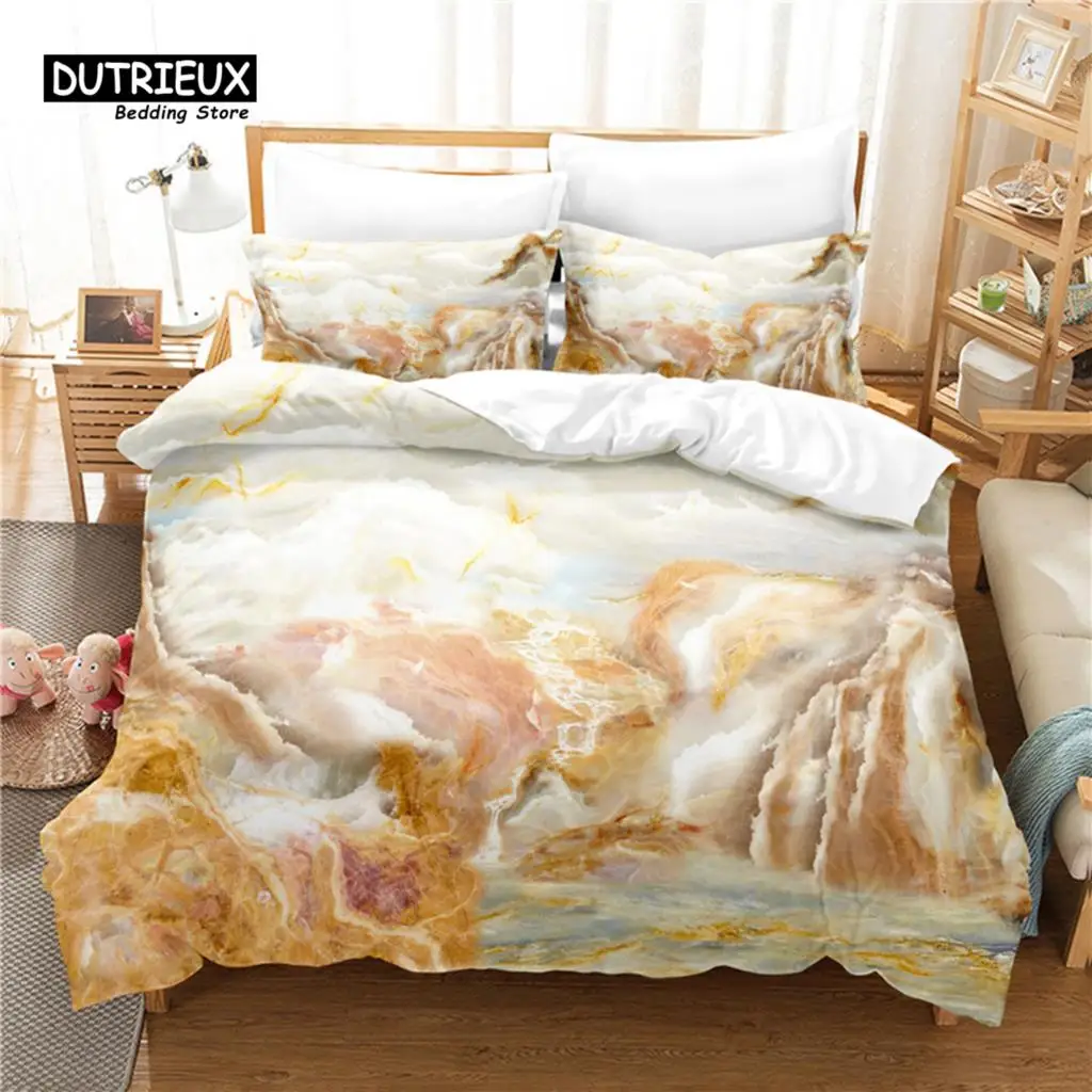 

Marble Duvet Cover Set, Fashion Bedding Set, Soft Comfortable Breathable Duvet Cover, For Bedroom Guest Room Decor