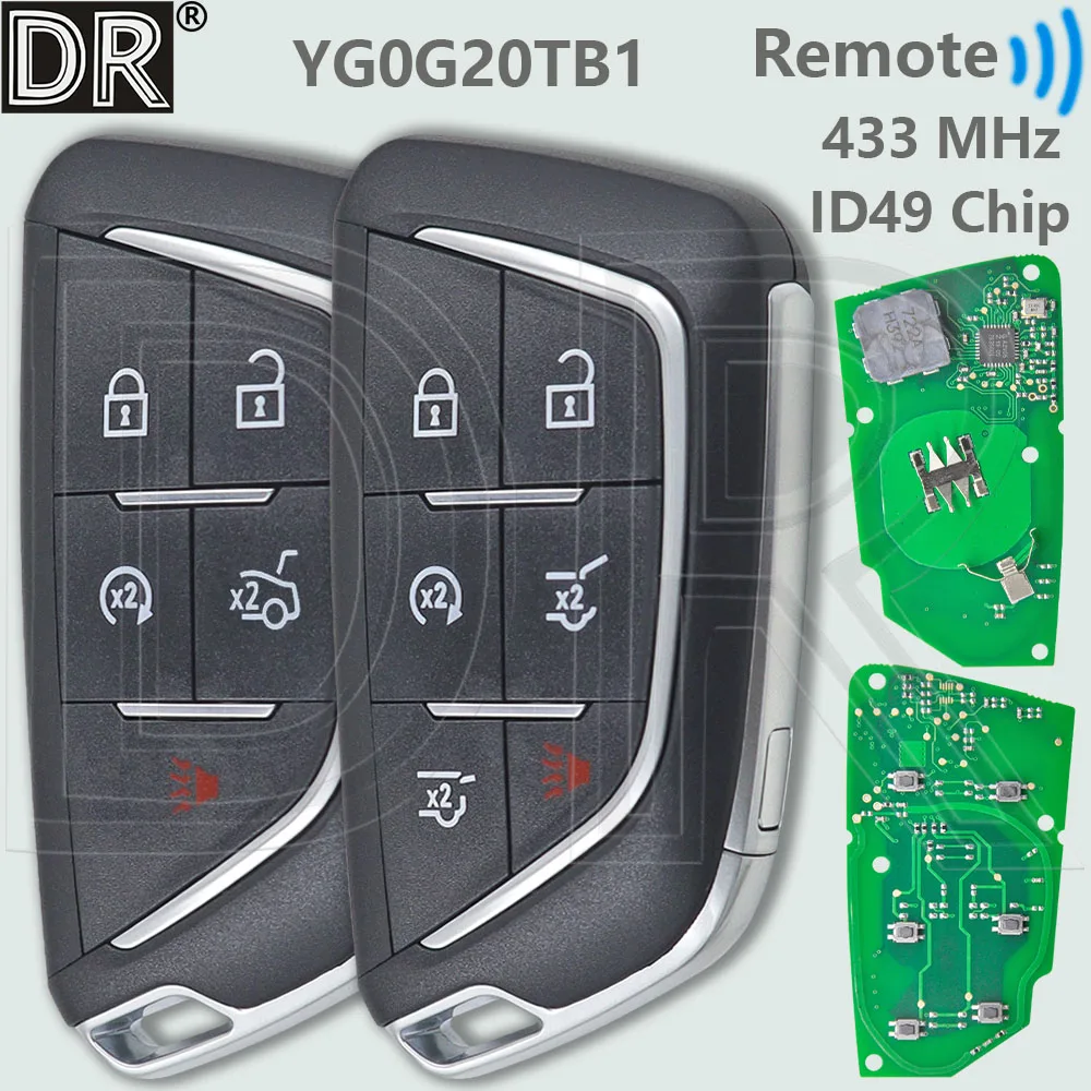 

DR YG0G20TB1 ID49 433 МГц Keyless Go автомобильный ключ дистанционного управления для Cadillac Escalade CT4 CT5 2020 2021 2022