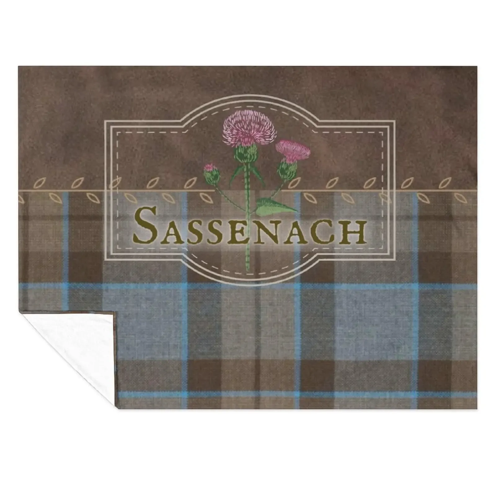 

Outlander - Sassenach Leather and Tartan with Thistles and Leaves Throw Blanket Sofa Multi-Purpose Blankets For Sofas Blankets