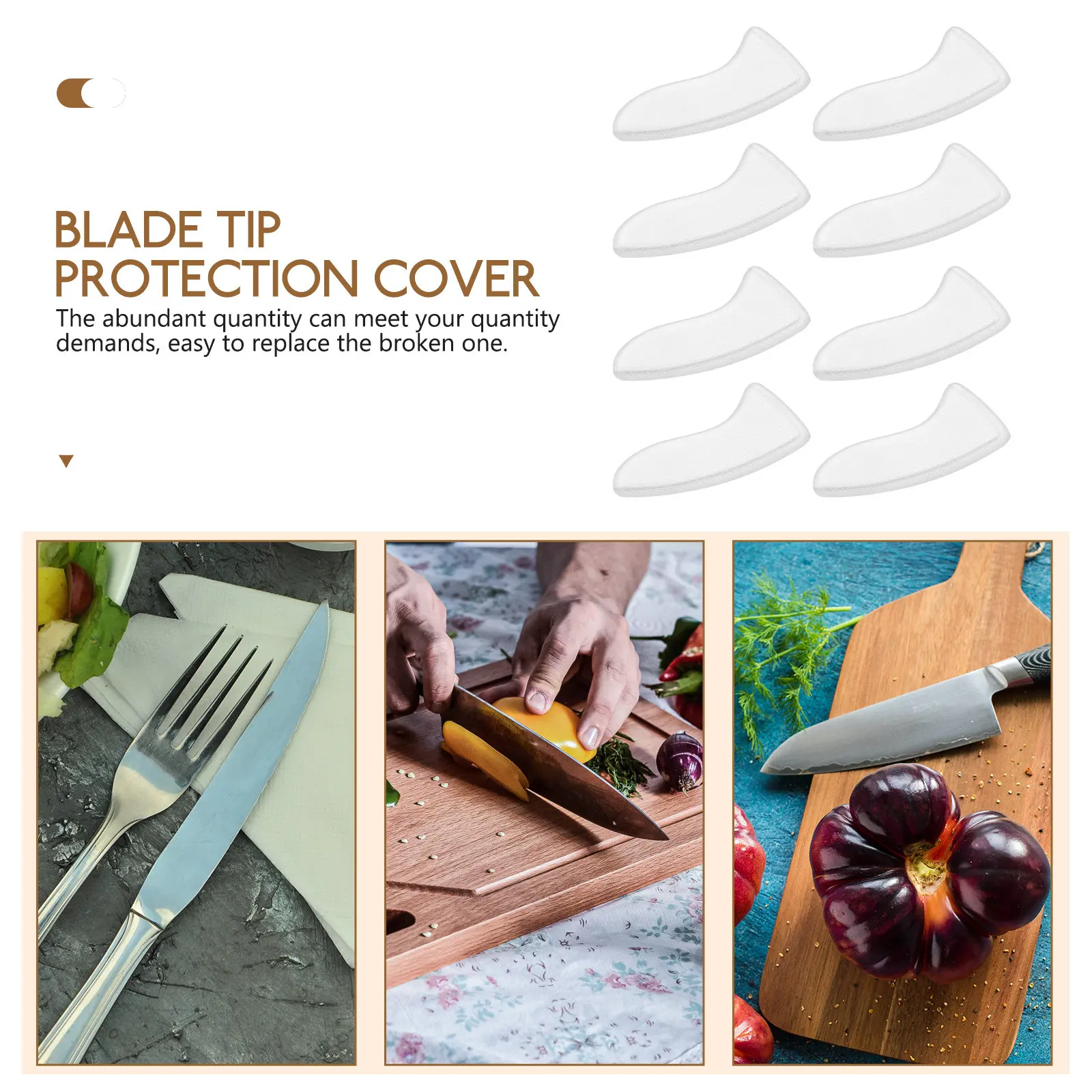 

250Pcs Cutter Protective Sleeves Transparent Durable Blade Covers Scratch Resistant for Kitchen and Household Knives Protector