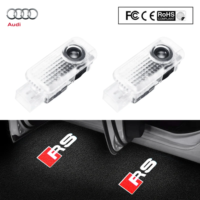 2pcs Car Door Lights Logo Projector HD Welcome Light Accessories For Audi Q7 Q3 Q5L Q2L S4 S5 S6 S7 S8 A6L A4L A3 A4 A7 A5 RS3