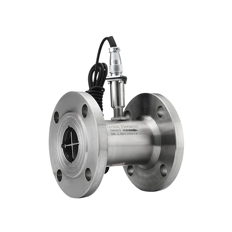 High Precision Stainless Steel DN4-100 Pipeline Water Oil Methanol Pulse Flange Liquid Turbine Flowmeter Turbine