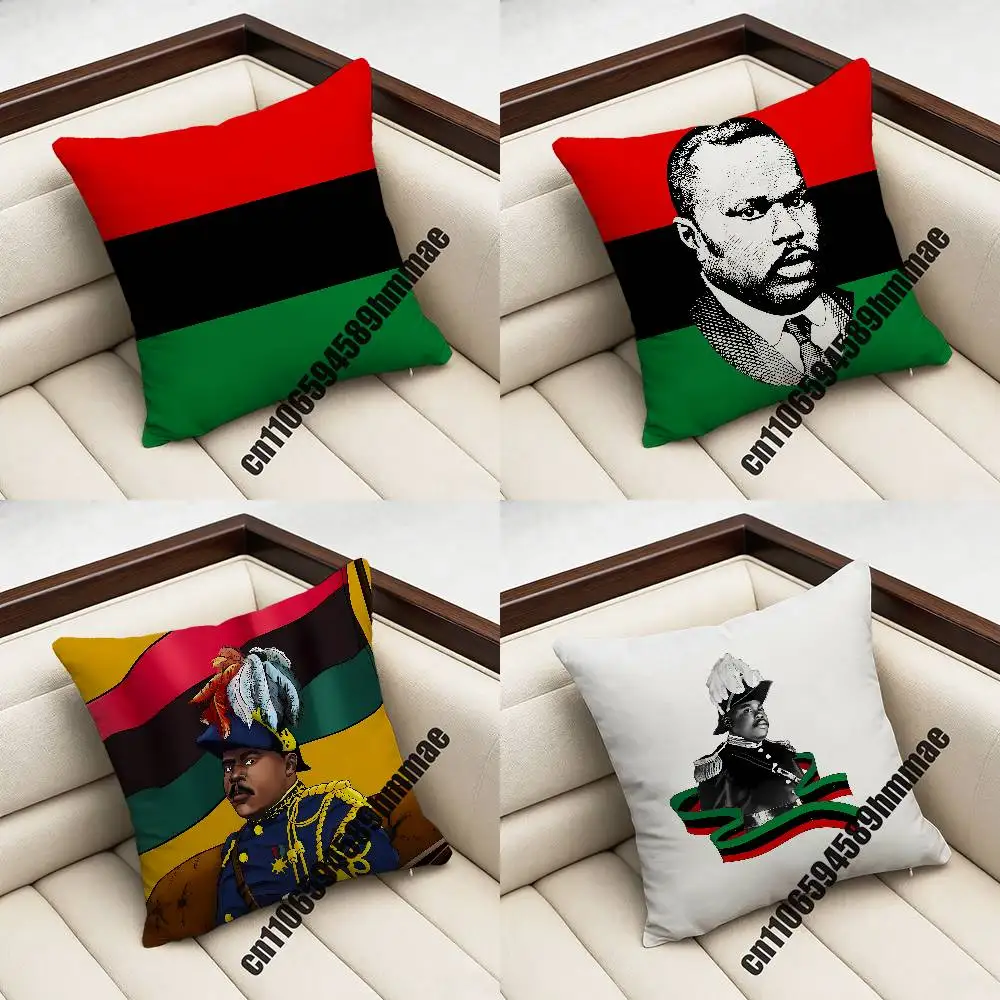 

For Marcus Garvey Black Red Green Africa Panafrikanische Flagge Throw Pillow Case Sham Square Car Pillowcase Pad Cushion Cover