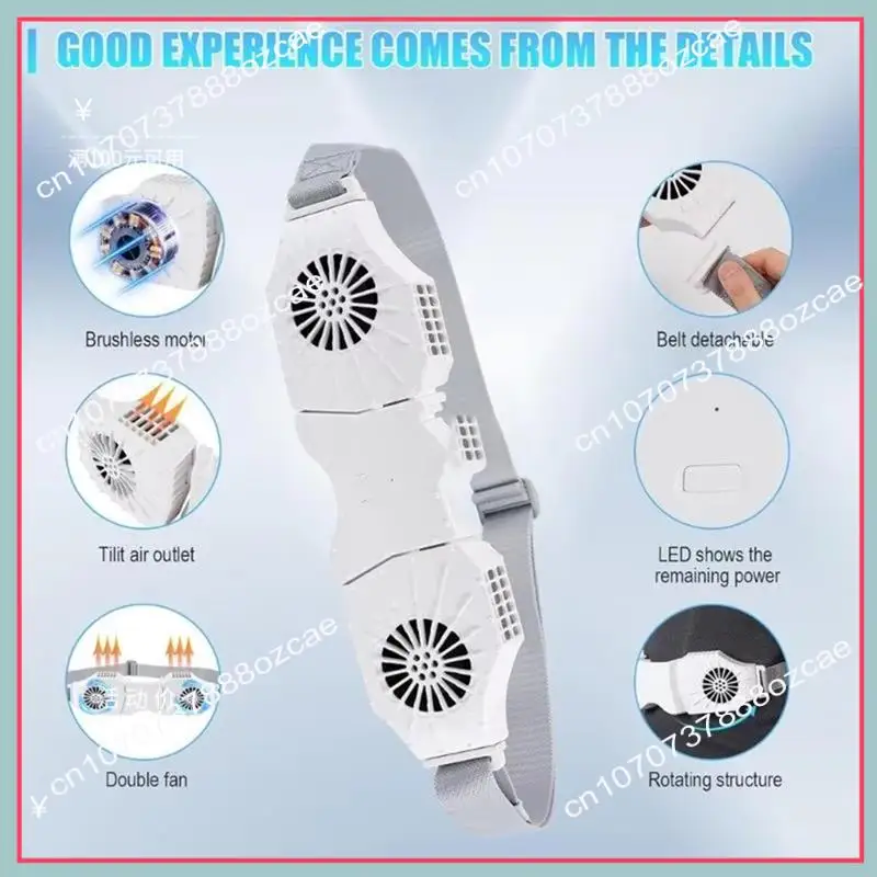 Ventilador de cintura recargable A26P con tecnología de circulación de aire Ideal para actividades al aire libre