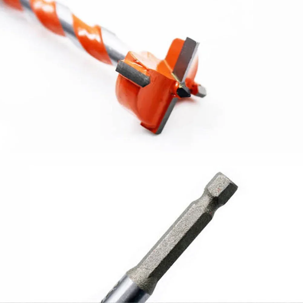 16-25mm Alloy Thread Lengthened Hexagonal Handle Woodworking Hole Opener Alloy Extended Wooden Door Lock Plastic Hole Punching