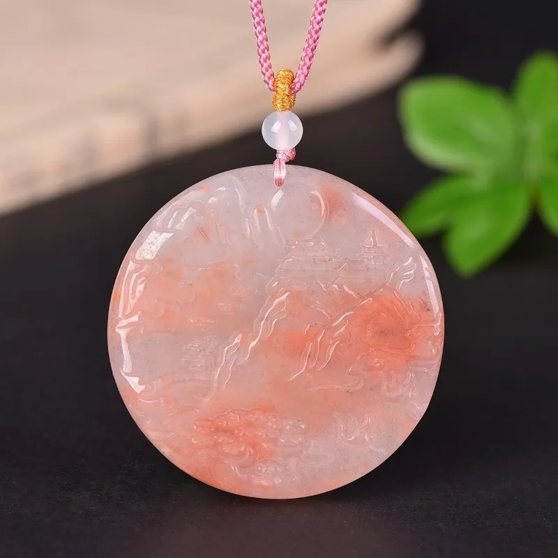 

Natural Exquisite Peach Blossom Brew Pendant New Versatile Men's and Women's Pendant Sweater Chain