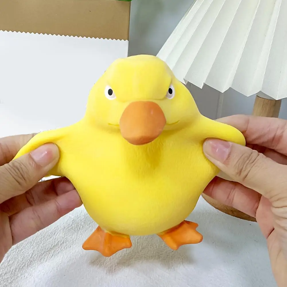 Tpr Duck Toy Soft Tpr Yellow Duck Stress Relief Toy for Kids Teens Adults Slow Rebound Pineapple Duck Fidget Toy Anxiety Relief