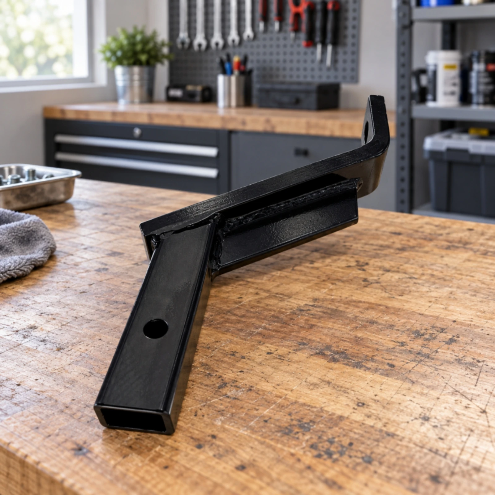Trailer Arm with Offset Black Hitch Extender with lift/drop Hitch Riser Powder Coated Receiver Mount Corrosion Resistant