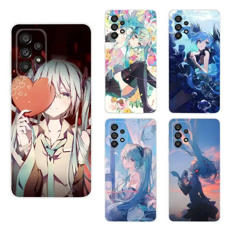 H-Hatsune Anime M-MIKU Phone Case For Samsung Galaxy A71 70 52 51 40 31 A50 30S 21S 03S Note20ultra Transparent Cover