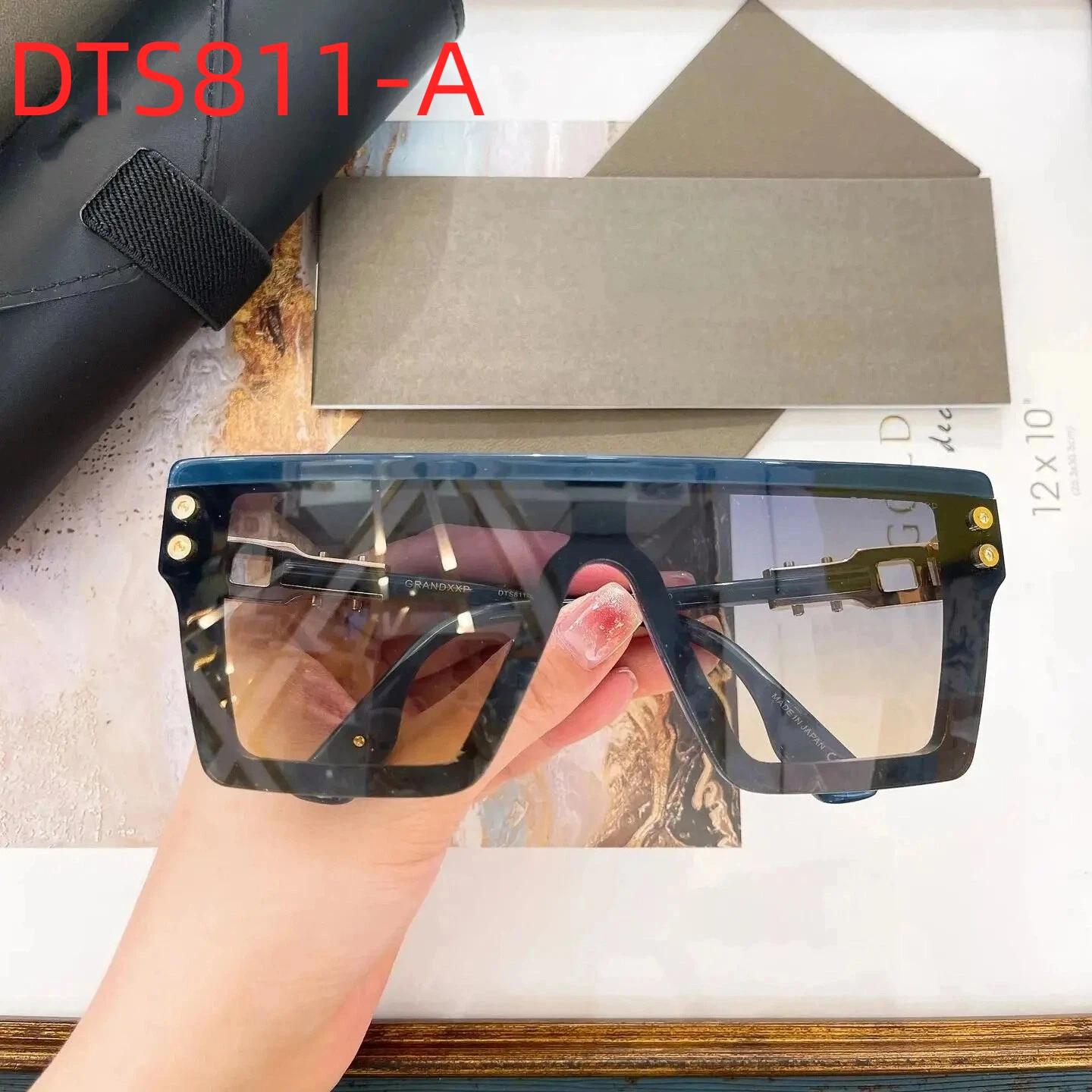 

New DT GRANDXXP DTS811-A Premium Luxury Design Womens Sunglasses Oversized Trendy Leisure Business Men's Sun Glasses With Box