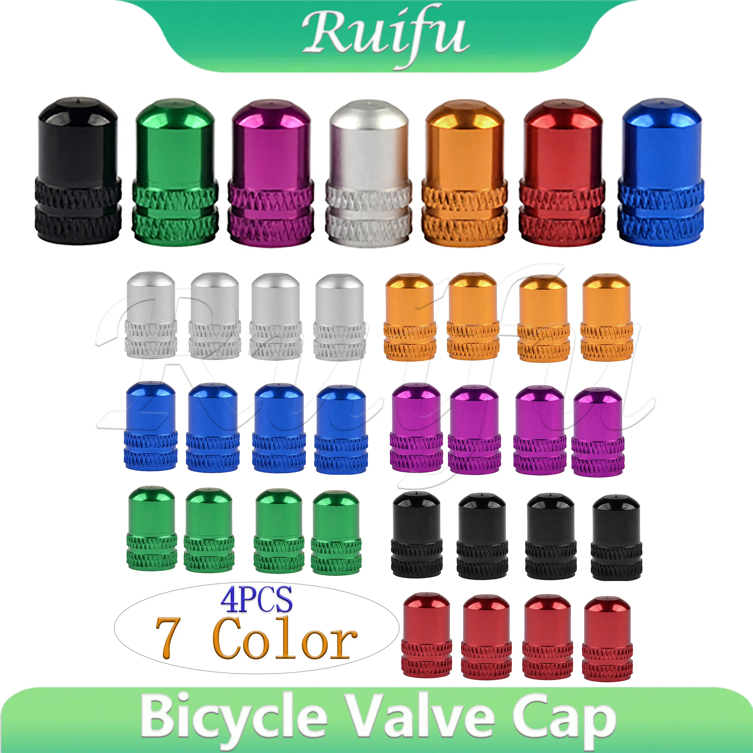 

Ruifu 4PCS Aluminum Alloy Valve Caps for Road MTB Track Racing Bike Valve Wheel Tube Tire Wheel Covers