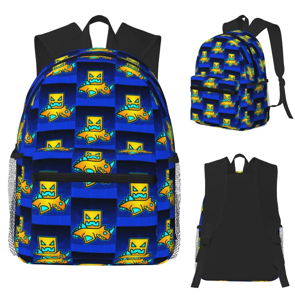 

Video Game Geometry Dash Student Backpack School Bag Hiking Travel Daypack for Boys Girls Bookbag Shoulder Bags
