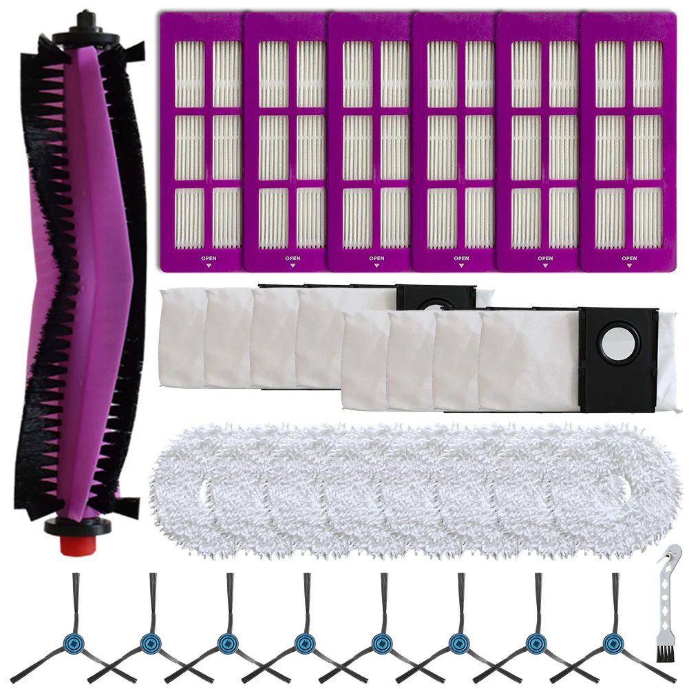 Sweeping Solution Bundle Featuring Main Side Brushes Filters Mop Cloths & Dust Bags Compatible With For Eureka J15 Pro/Ultra