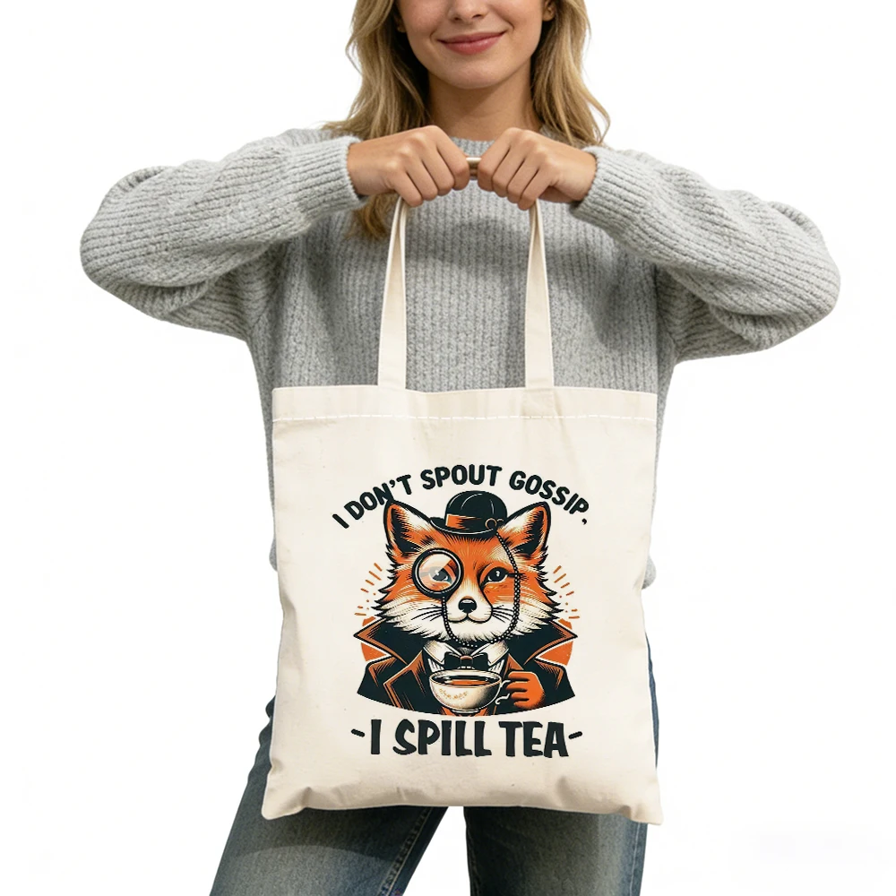 

Двусторонняя сумка-тоут с саркастическим животным мемом, энергосберегающая, забавная, полезная, стильная, вместительная, 40x45 см