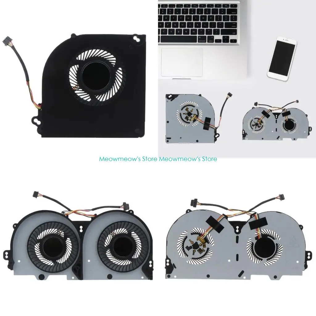 W91A CPU GPU RADIATOR RADIATOR การเปลี่ยนความเย็นพัดลมสำหรับ Clevo P950 P950HR P950ER T97 T96E T800 4 สายไฟพัดลมระบายความร้อนลวด