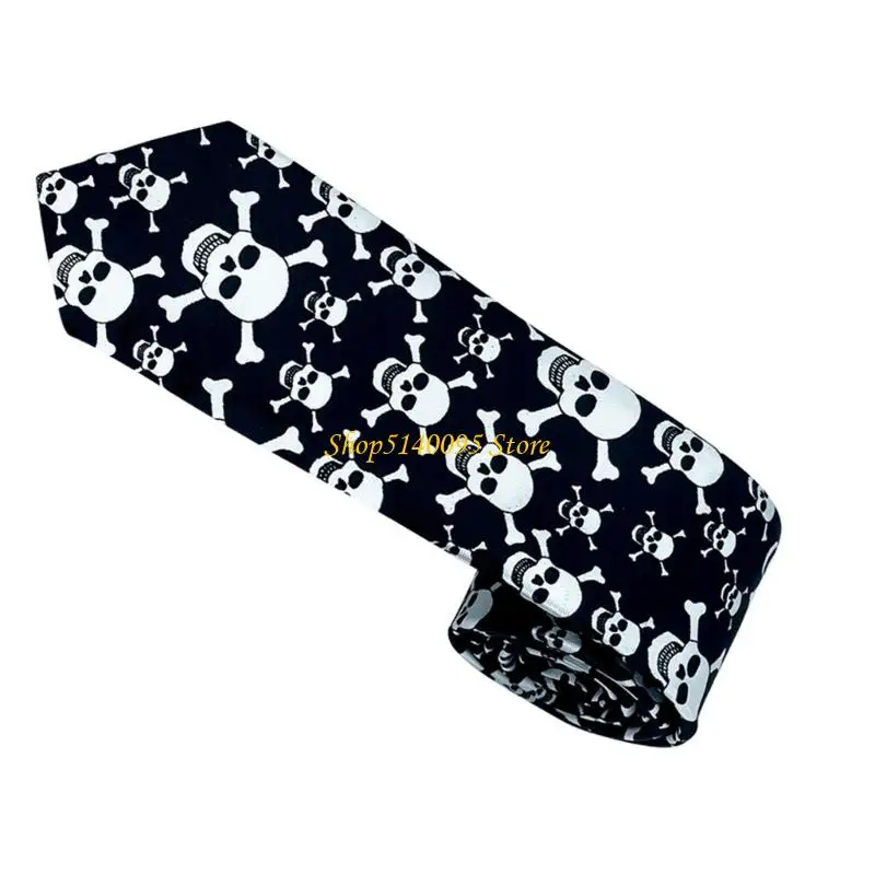 dxae punk skull spiderweb necktie for festival business event cosplay cosplay accessories