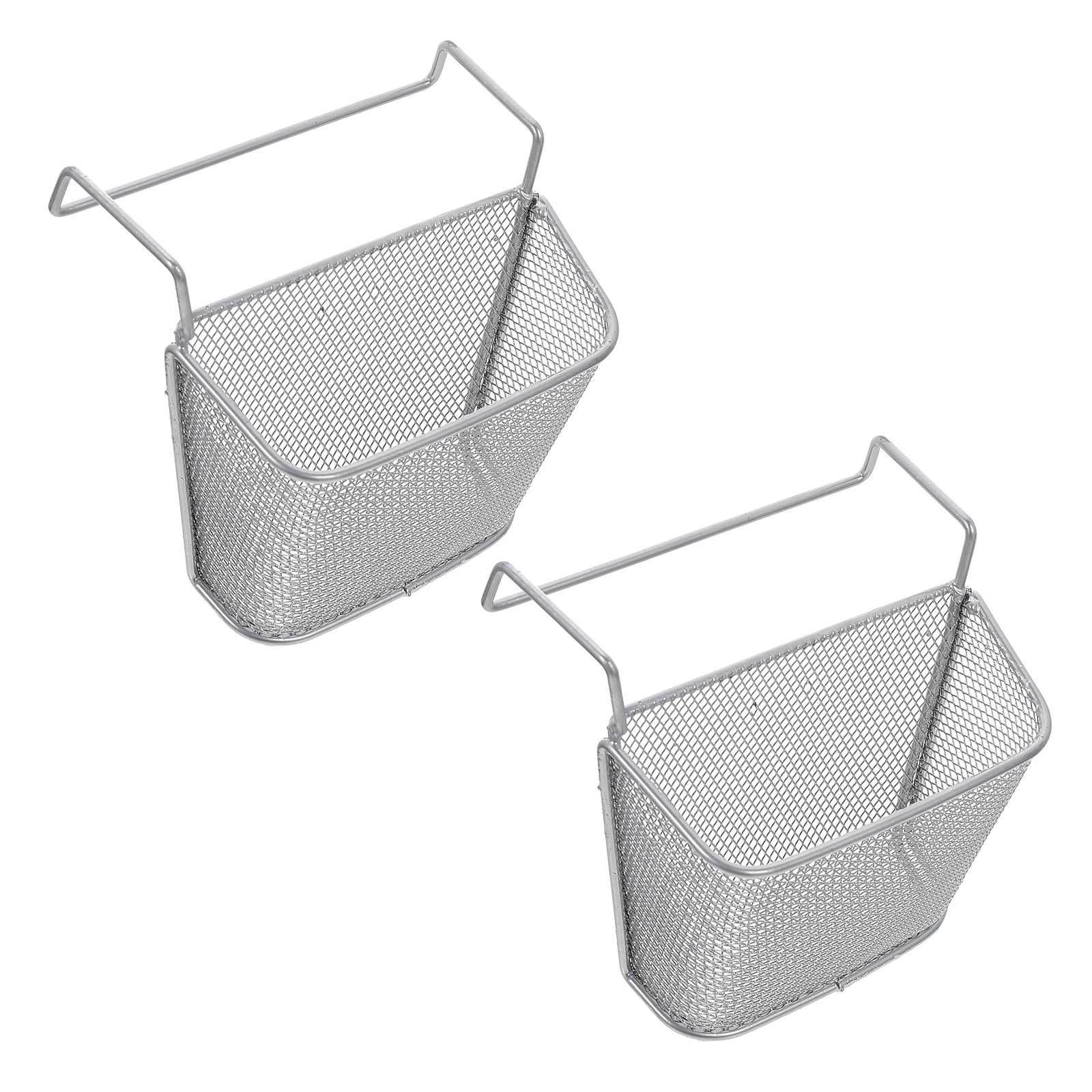 

2pcs Kitchen Cabinet Organizer Iron Hanging Basket Storage Holder No Drilling Space Saving Multi-Use Desk Edges Organizer