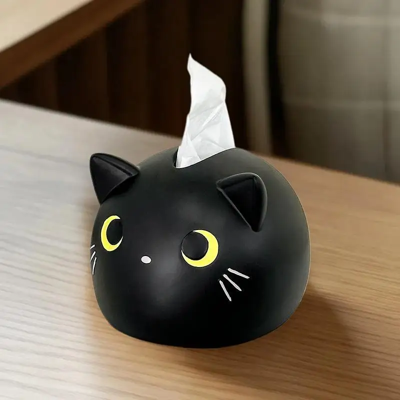 

Cute Cat Tissue Box Luxury Paper Cover Kitten Car Living Tissue Paper Holder Desktop Home Kitchen Napkin Organizer Craft Ornamen