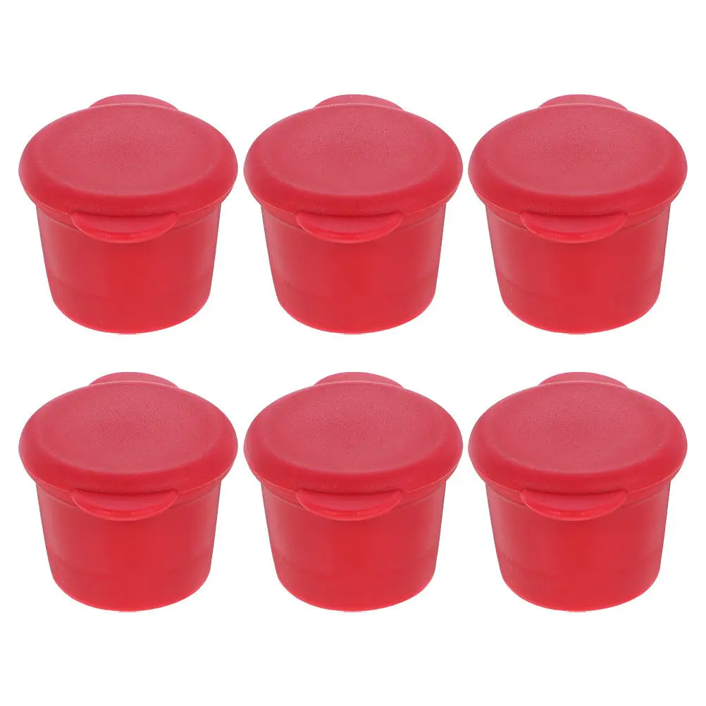 6pcs Vibrant Red Silicone Bottle Stopper Caps – Airtight Wine Saver, Reusable & Portable for Picnic, Travel, Kitchen