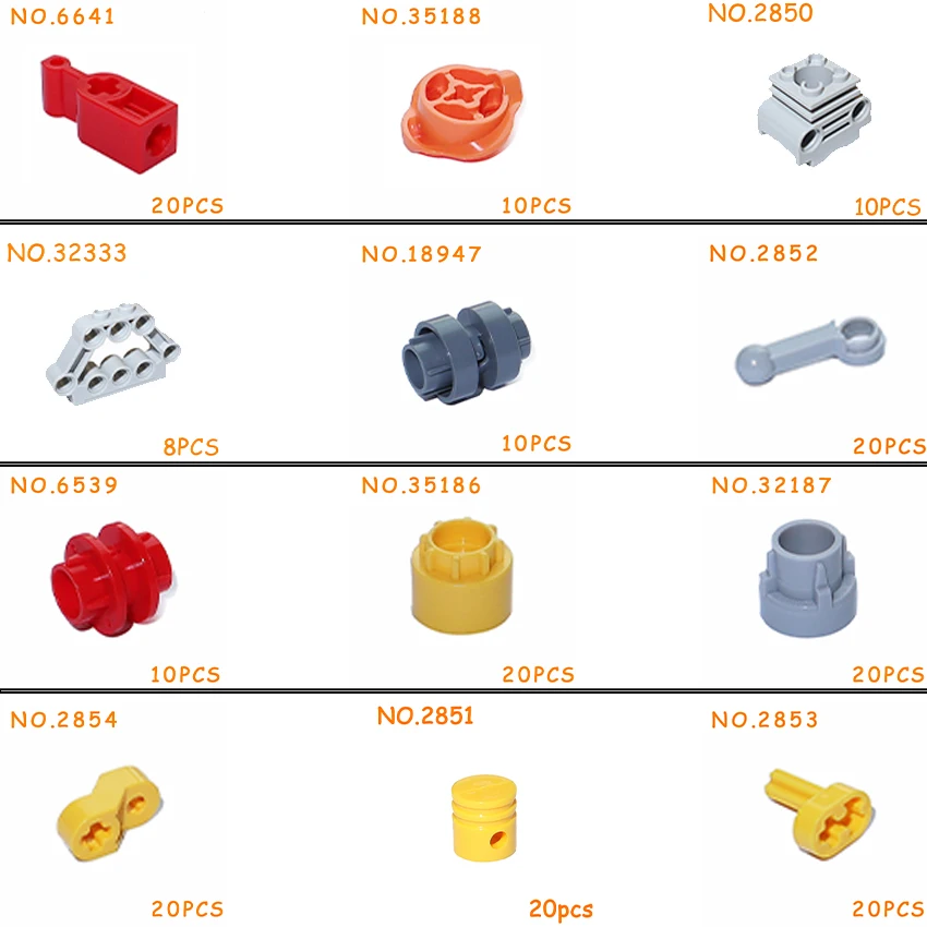 MOC Bricks Gear Series Engine cylinder support Power-driven Mechanical Technical Part Building Blocks 6641 35188 18947 2852 6539