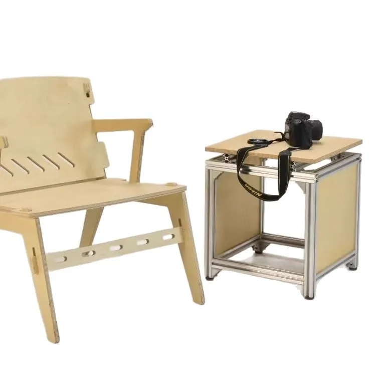 Modern simple aluminum profile sofa side storage small tea table multi-functional low stool shoe changing stool