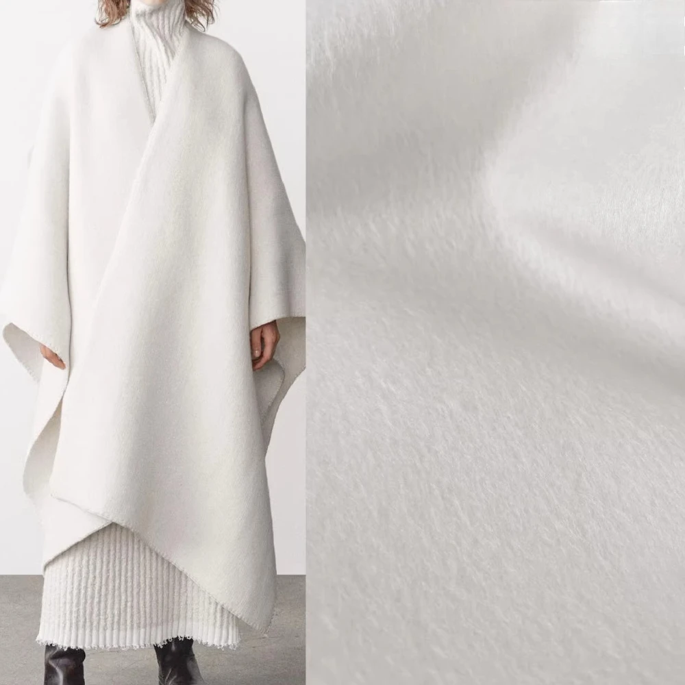 

Quilted Cloth Fabrics For Sewing Pure White Short-pile Single-sided Cashmere Wool high-end designer Material DIY Handmade AC043