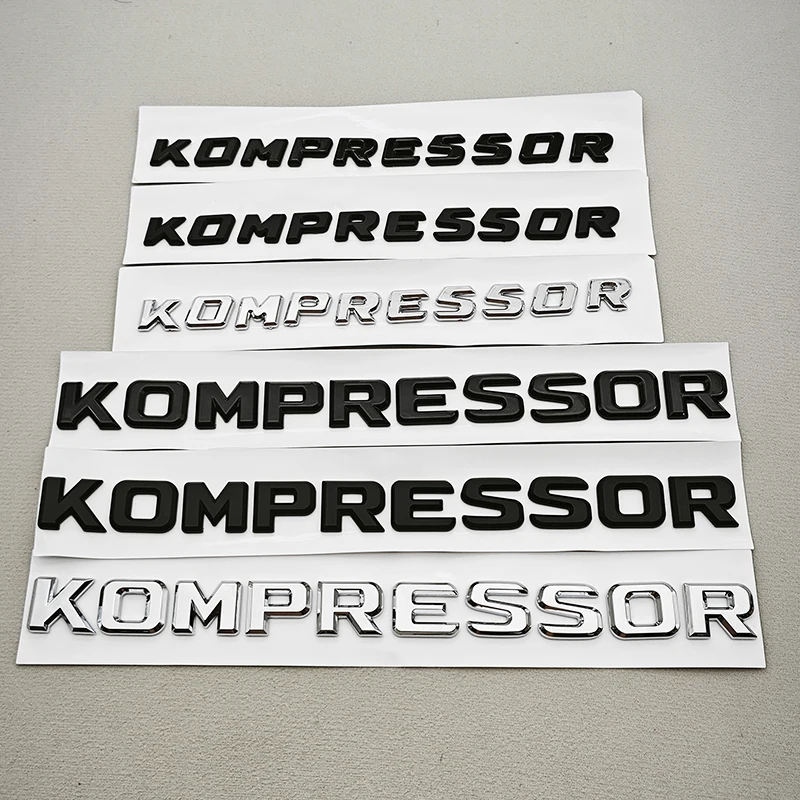 3D ABS Car Letters Logo Kompressor Fender Side Badge Trunk Emblem For Mercedes Benz A B C E G S Series Sticker Accessories