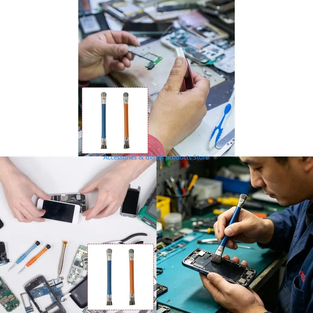 77JD Long Service Stainless Steel Brush ESD Safe Brush Repair Set Perfect for Home and Workplace Gadget Hygiene Maintenance