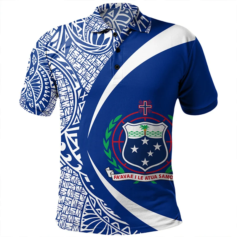 Sommer neue 3d amerikanische Samoa Stammes stile drucken Polos hirt für Männer Samoa National wappen Grafik Polos hirts Top Polos