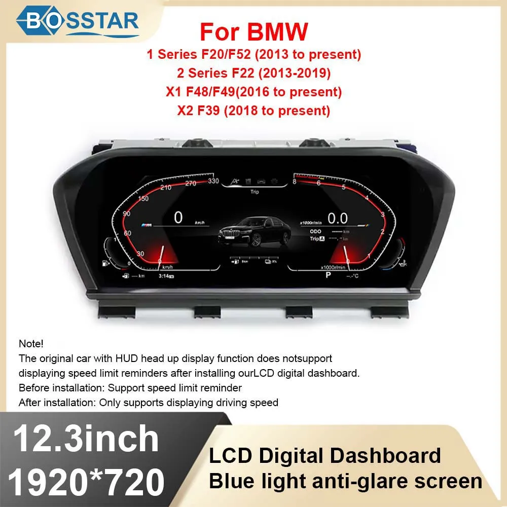 

Digital LCD Virtual Cluster Cockpit For BMW 1 Series F20 Dashboard Panel Speed Meters 12.3 Inch