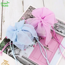 40pcs 13.5*9.5cm Colored Mesh Bag Christmas Gift Bag Wedding Candy Bags Sweet Bow-Knot Organza Gift Bags for Home Decoration