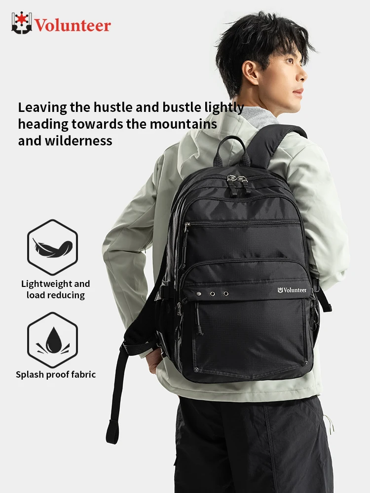 VOLUNTEER 29L Outdoor Hiking Travel Backpack Men Waterproof Lightweight Large Capacity Multi-pocket School Backpacks Man 1886-10