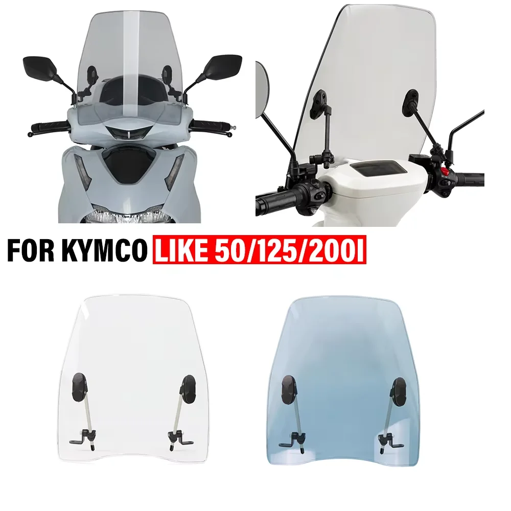 Für KYMCO LIKE 50 2009-2023 125 2009-2017 200I 2011-2023 Motorrad-Frontscheibe Windschutzscheiben-Kit Front-Luftstrom-Windabweiser