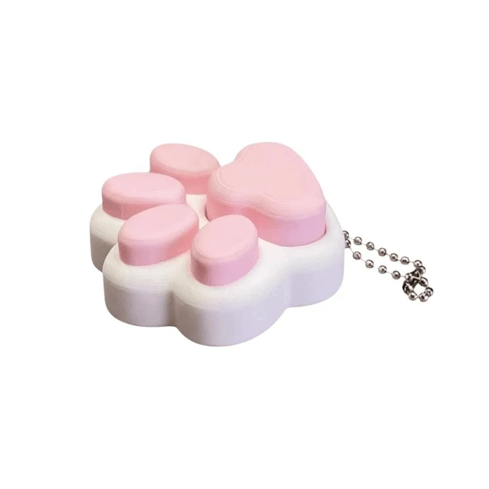 3D Printed Foods Clicker Key Chain Cat Paw Pendant Love Heart Button Henhouse Key Ring Simulation Cake PLA Funny Fidget