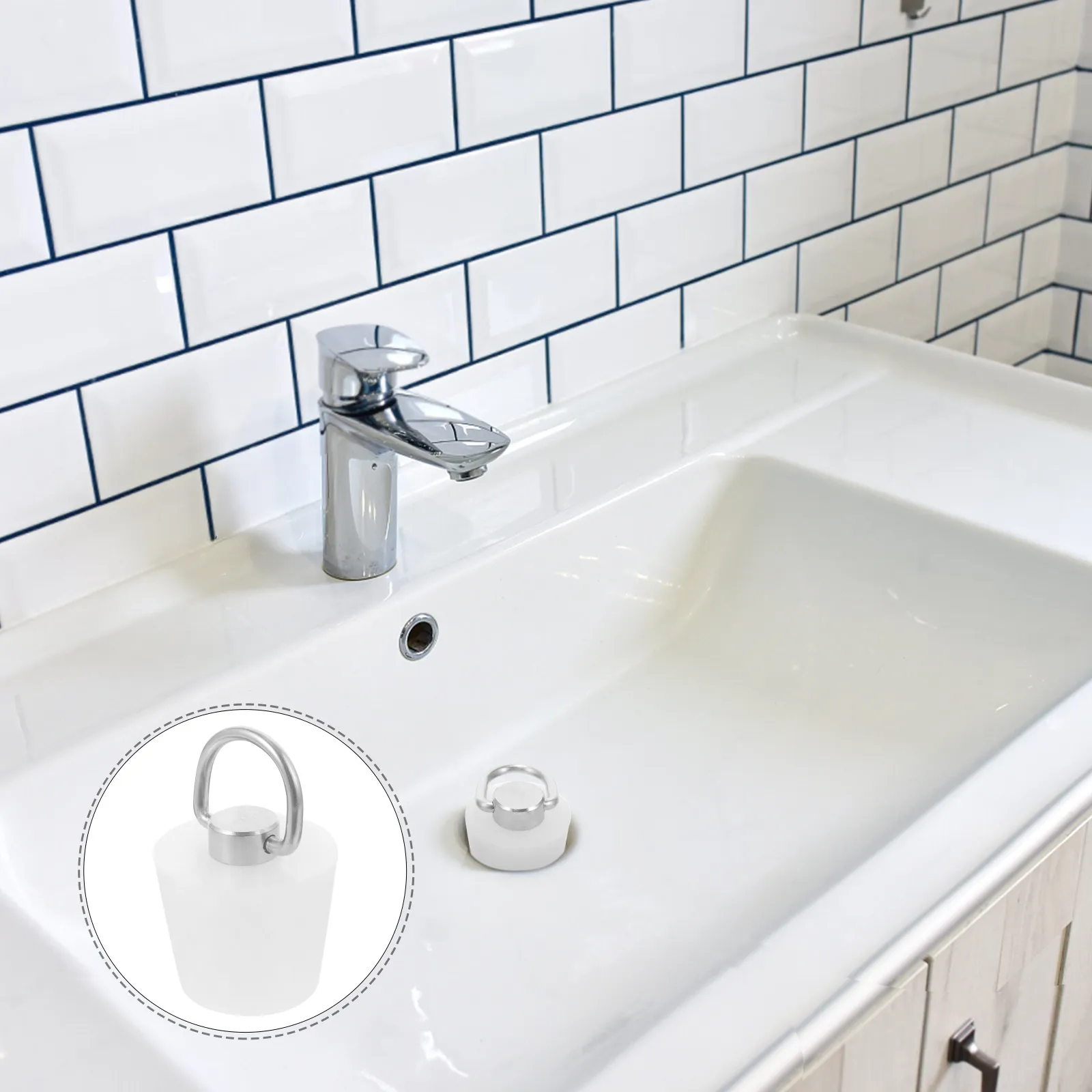 

Tub Drain Stopper Silicone Sink Stopper Replacement Pull Chain Bath Plug Universal Bath Tub Accessory Bathtub Stoppers