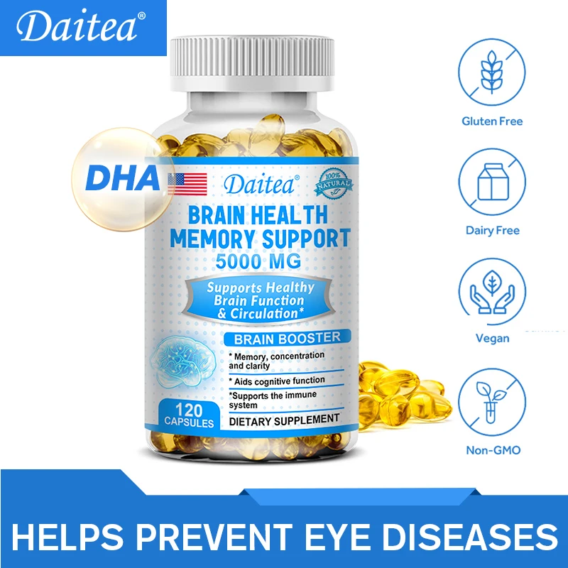 

Brain Health Memory Capsules 500mg - Supports Healthy Brain Function & Circulation,Immune System Health