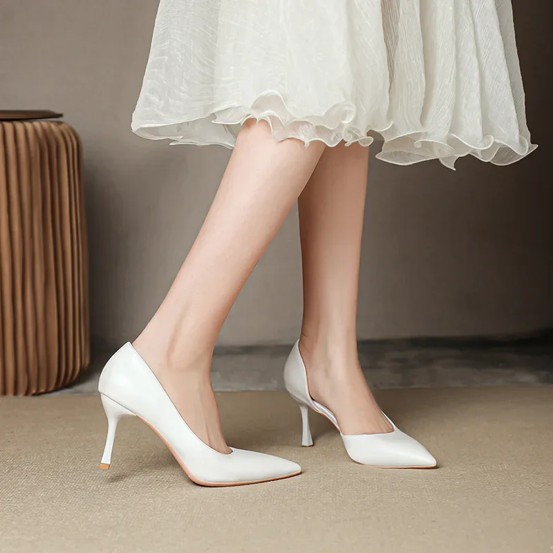 

Женские профессиональные офисные рабочие туфли из искусственной кожи с острым носком на высоком каблуке 31–44.