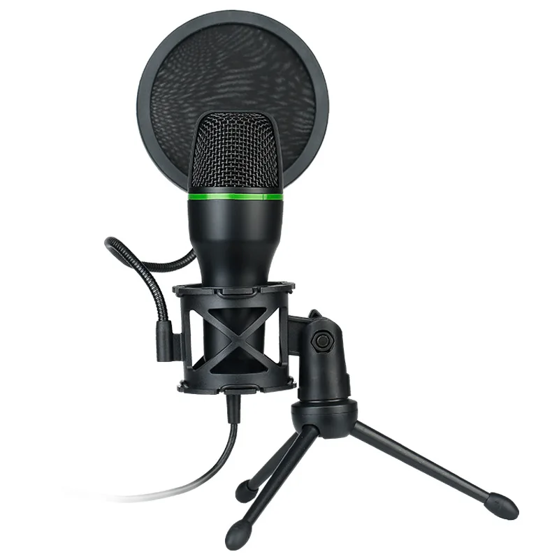 3.5mm USB/RGB Condenser Wired Microphone for PC Laptop Gaming Podcast Studio Professional Anti-Blowout Desktop Microphone