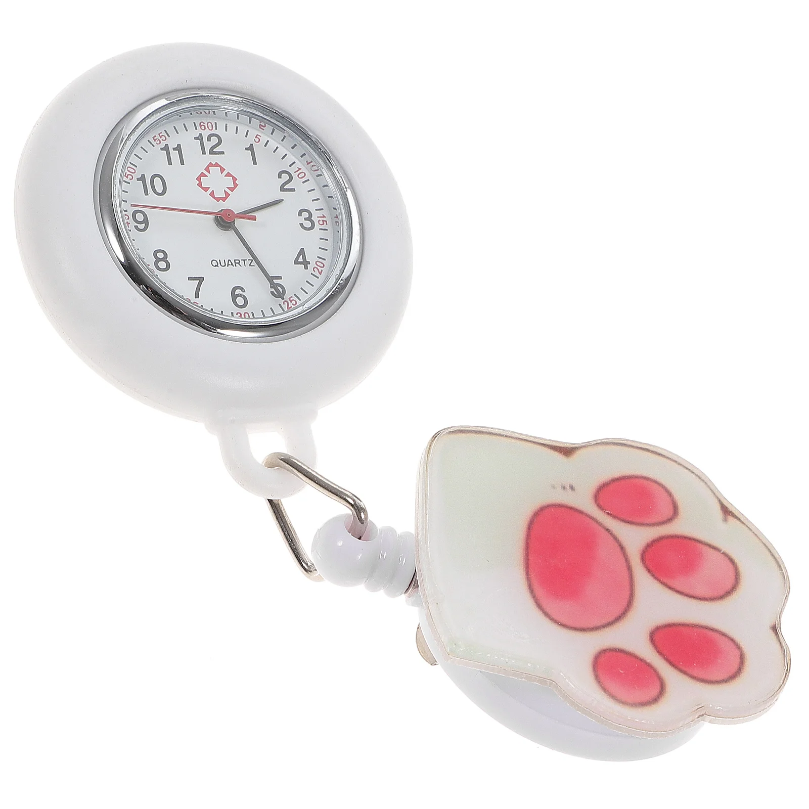 ساعة جيب معلقة بمشبك كبير من السيليكون للممرضات والأطباء والموظفين الطبيين المحمولة بحركة كوارتز للممرضات