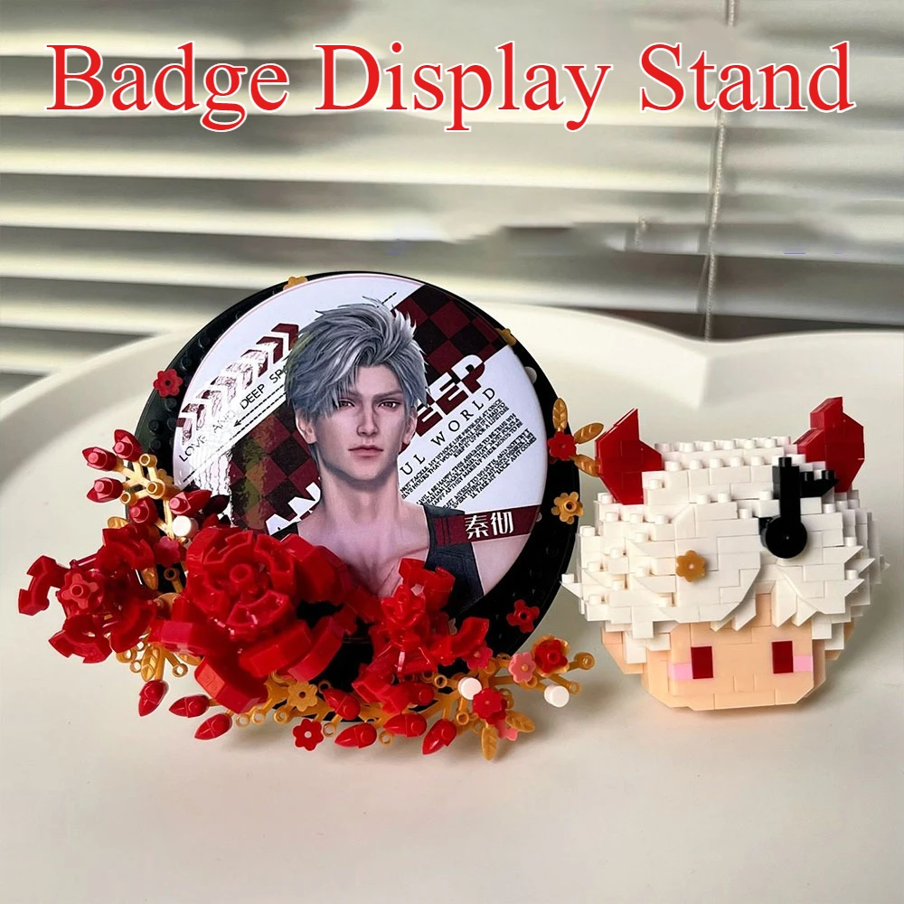 

Love and Deepspace Badge Display Stand, Zayne Rafayel Sylus Xavier Mosaic Building Block Display Stand, Goods Decor Girl Gift