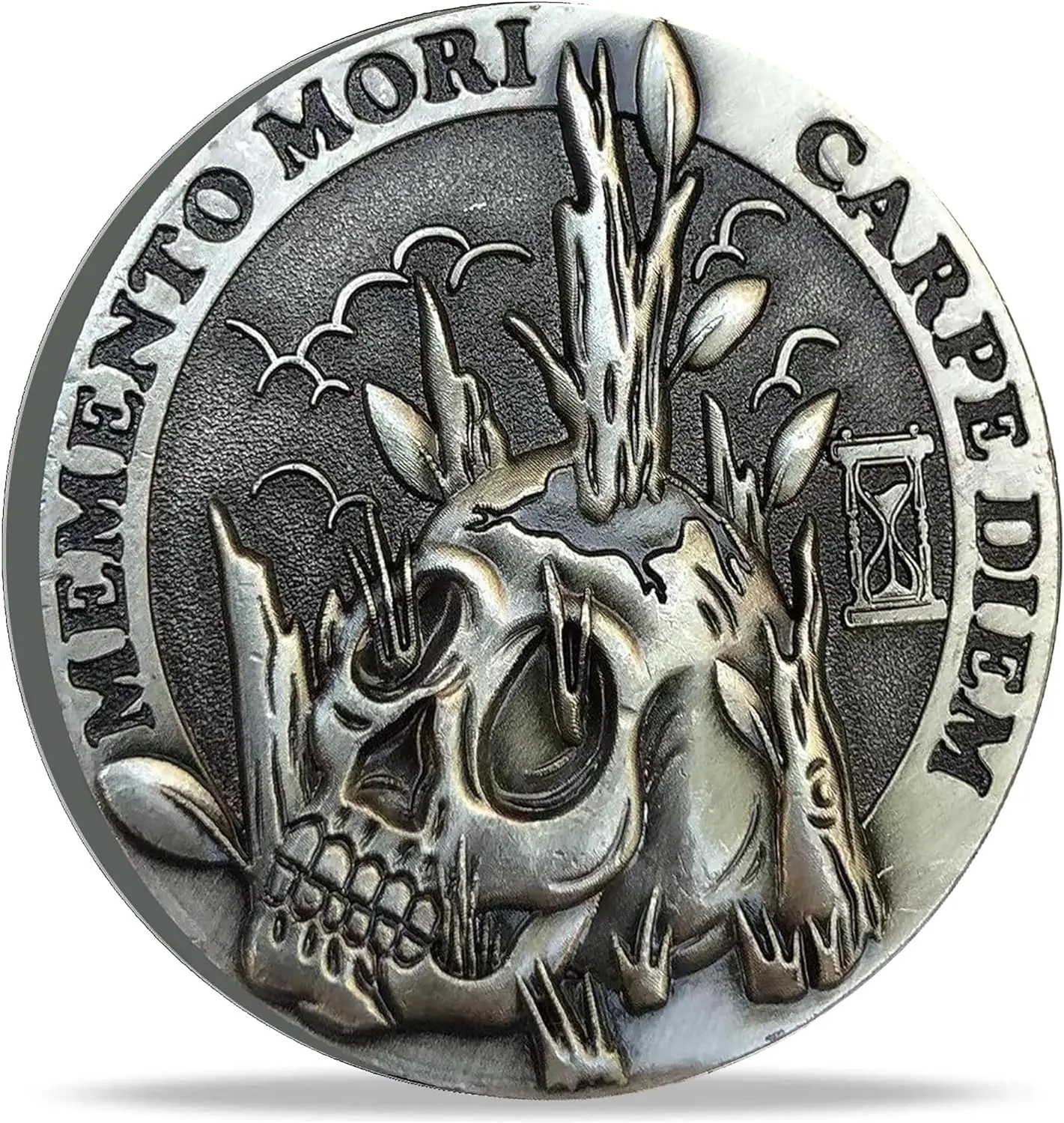 Handcrafted Memento Mori Token Stoic Reminder Skull Challenge Coin (Single Coin)