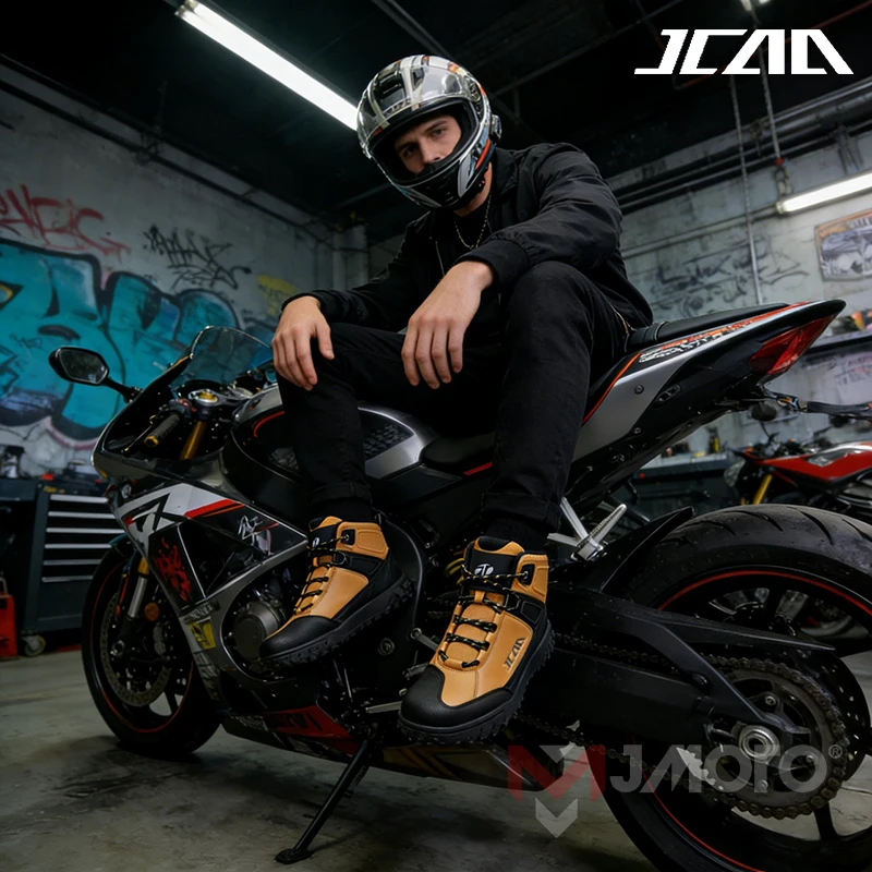 

Men's Motorcycle Riding Shoes Breathable Motocross Shoes Wear-rseistant Anti-slip Casual Riding Shoes Reflective Motorbike Shoes