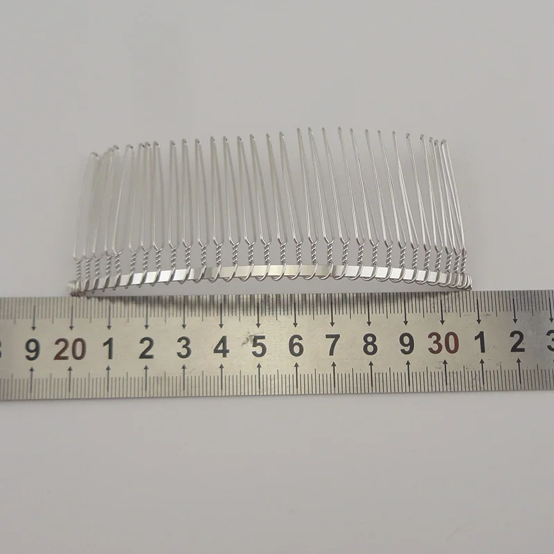 20 Stück Verschiedene Größen Silberne Einfache Gedrehte Drähte Metallkamm für DIY Braut-Tiara-Krone Haaraccessoires Bleifrei Nickelfrei – Detail 3
