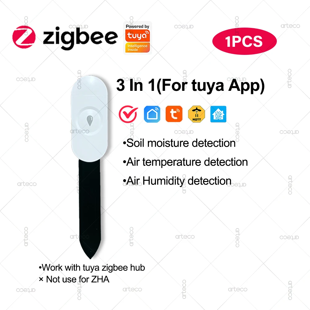 Zigbee Soil Moisture Sensor Temperature Humidity Luminance Detection Smart Soil Tester Moisture Sensor For Tuya APP Zigbee2MQTT image 3