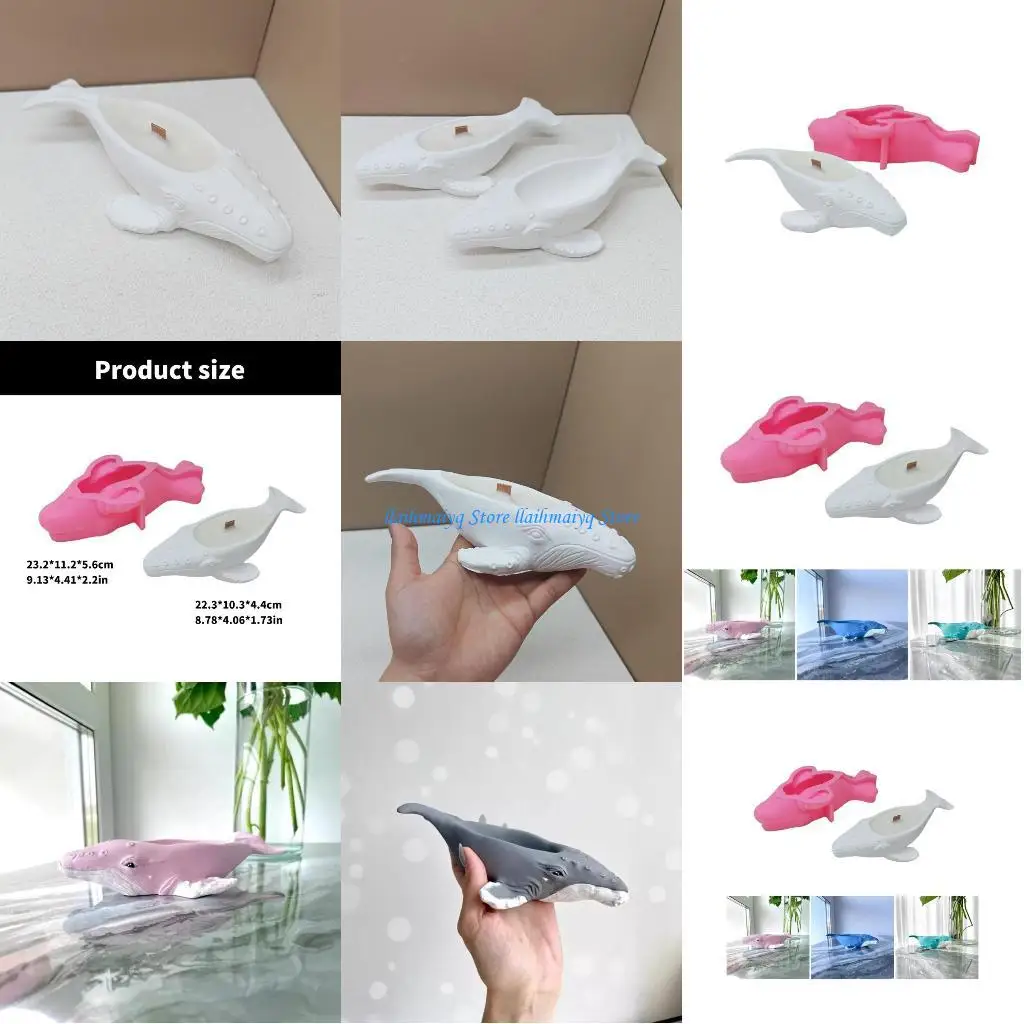 

573B Silicone Holder Molds Whale Cup Molds Planter Molds Candlestick Molds for Hand-Making